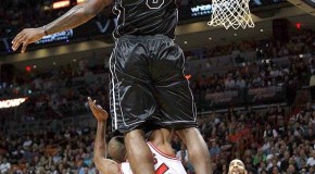 Lebron James JUMPS OVER (not dunk on) BUT OVER Bulls Player John Lucas (Video)
