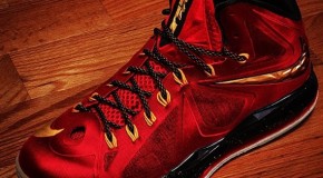 Nike Lebron X (Miami Heat) (Red,Black & Gold)