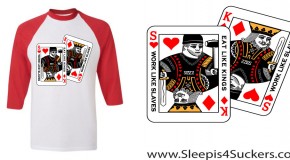 Si4S (@SleepIs4Suckers)- Work Like Slaves, Eat Like Kings (Baseball Tee) (Men)