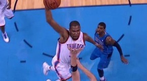 Oklahoma Thunder Kevin Durant Posterizes Dallas Mavericks Center Chris Kaman (Video)