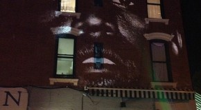 Kanye West Premiered His “New Slaves” Video On A Wall in Brooklyn (Video)