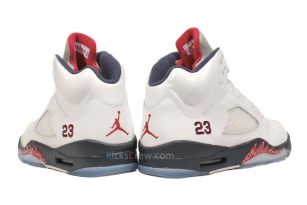 air-jordan-5-white-midney-navy-red-3 Air Jordan 5 White/Midnight Navy-Varsity Red Detailed Photos  