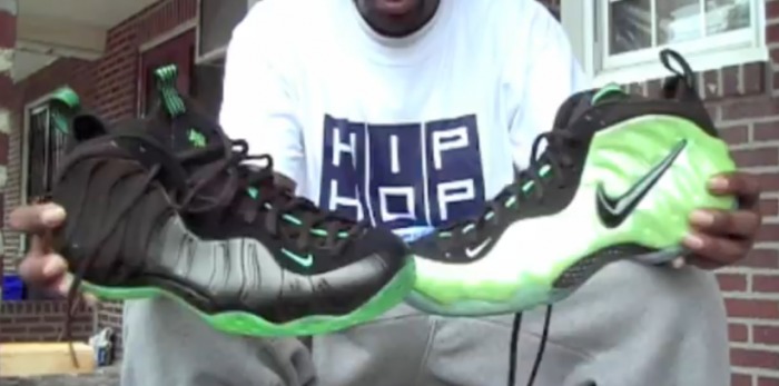 Nike Foamposite Electric Green VS Neon Green Comparison (Video) via @Ziplock_Freshhh
