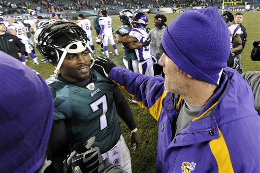 78740_Vikings_Eagles_Football Mike Vick Talks Having Brett Favre As A Backup In Philly  