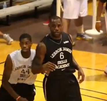Lebron Working w/ Teens For Nike Skills Academy (Video)