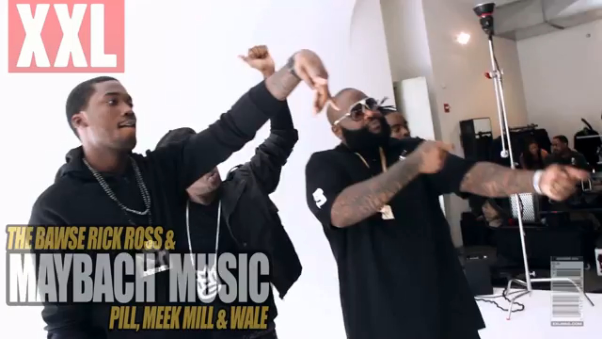 Rick Ross  (RickyRozay) & @MaybachMusicGrp (@Wale, @MeekMill, & @Pill4180) XXL Cover Shoot (Video via @DreFilms)