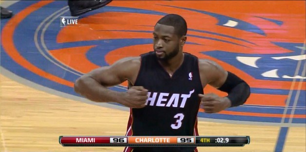 Dwyane Wade Does “Superman’” To Cam Newton After Hitting Game Winner (Video)