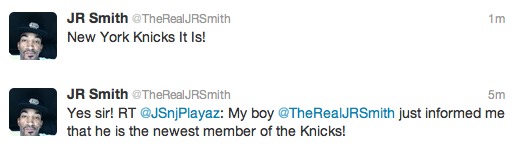 J.R. Smith (@TheRealJRSmith) To The NY Knicks!