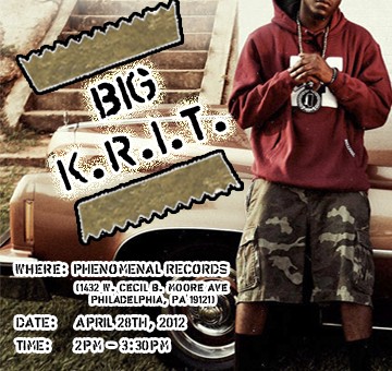 Big K.R.I.T Meet & Greet 4/28/12 at Phenomenal Records From 2pm-330pm
