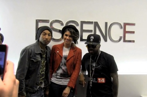 JD & Pharrell Introducing Leah Labelle In NYC To The Media (Video)