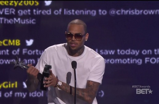 Chris Brown wins Best Male R&B Artist at the 2012 BET Awards