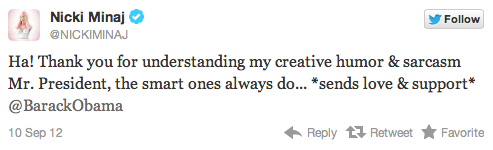 nicki-minaj-responds-to-president-obamas-comments-about-her-mitt-romney-lyric-tweet-HHS1987-2012 Nicki Minaj Responds to President Obama's Comments About Her Mitt Romney Lyric  