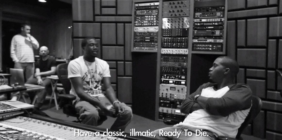 Meek Mill Nas In The Studio Recording Maybach Curtains Video