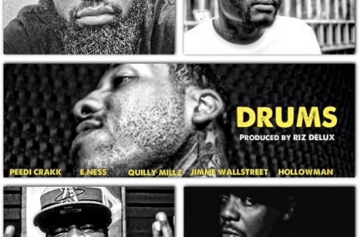 Jimme Wallstreet – Drums Ft Peedi Crakk, E. Ness, Quilly Millz & HollowMan (Prod by Riz Delux)