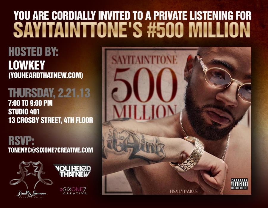 ToneNycInvite Finally Famous & SixOne7Creative (@SixOne7Creative) Present: Lord Tone (@SayITAintTone) Listening Event  