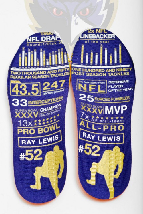 ray-cleats-4-e1359927981632 Ray Lewis' Gold Under Armour Commemorative Cleats 