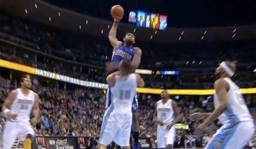 Kings Big Man DeMarcus Cousins Posterizes Nuggets Anthony Randolph (VIDEO)