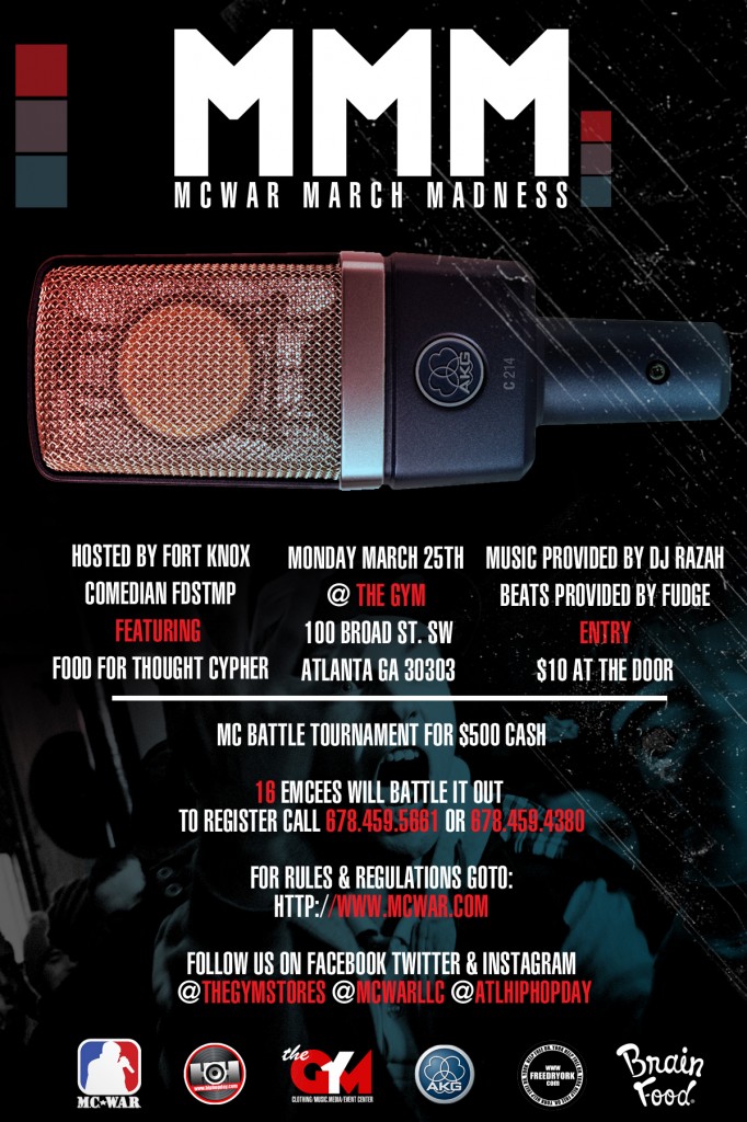 MMM-Mcwar-Madness-1-682x1024 Fort Knox (@FortKnoxLive) Presents: MC March Madness Rap Battle Tournament (ATL)  