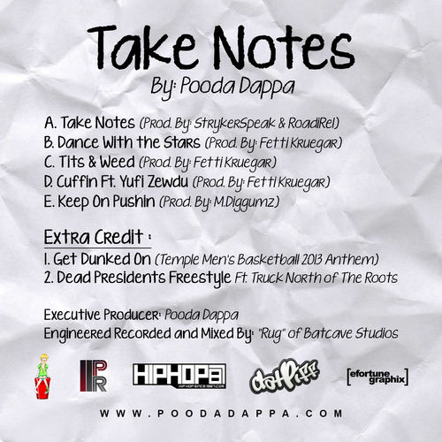 pooda-dappa-take-notes-ep-HHS1987-2013-tracklist Pooda Dappa - Take Notes (EP)  