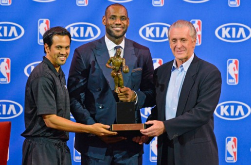 Miami Heat Forward Lebron James NBA MVP Award Presentation (Video)