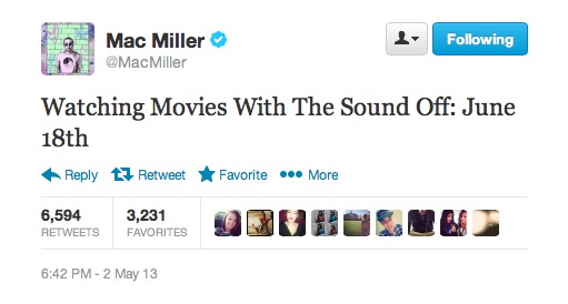 mac-miller-announces-watching-movies-sound-release-date-tweet-HHS1987-2013 Mac Miller Announces "Watching Movies With The Sound Off" Release Date  
