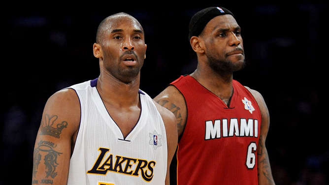 la_g_kobe-lebron01_668 Kobe Tells Fans Lebron Signing With The Los Angeles Lakers In 2014 Is A Real Possibility  