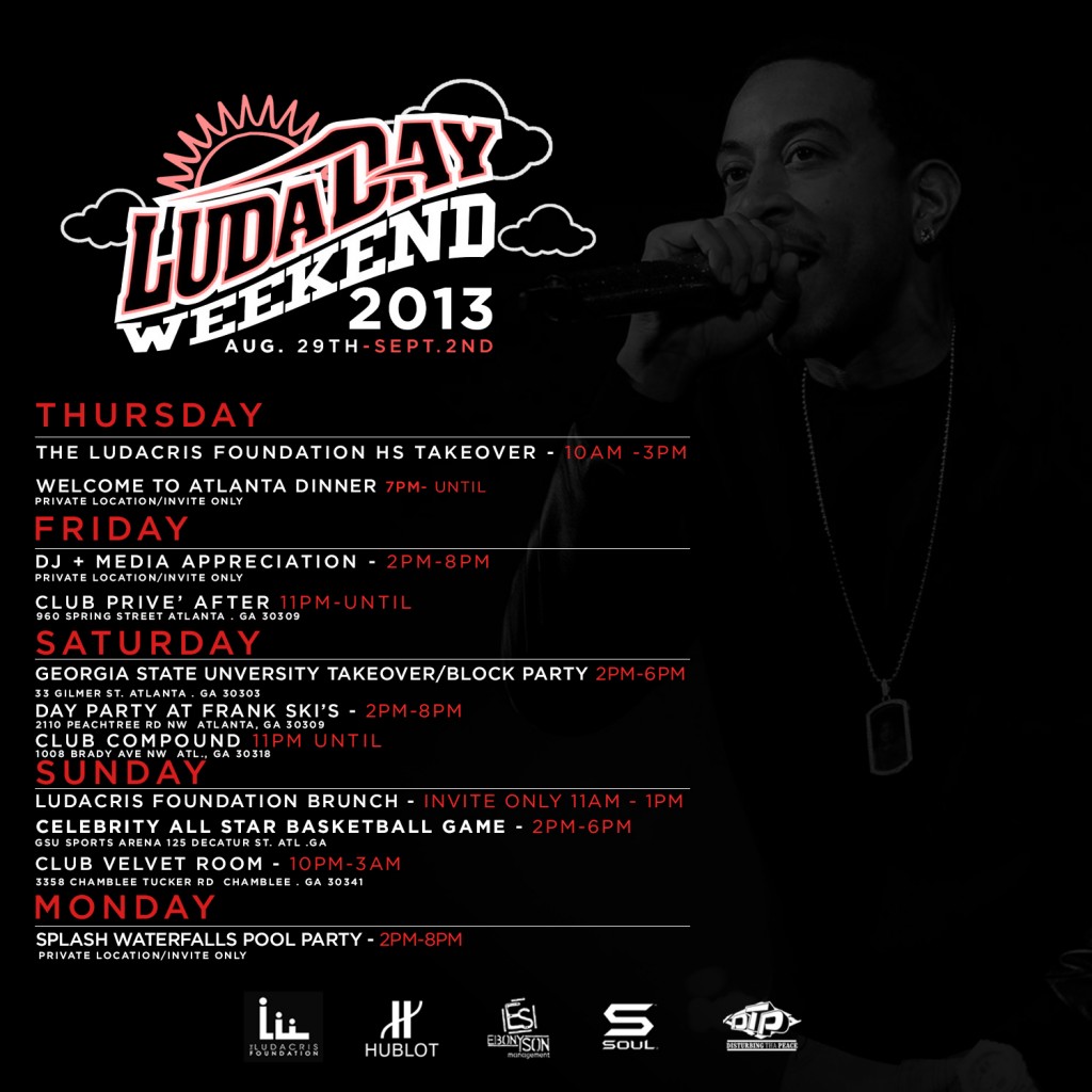 LIneUp1-1024x1024 Ludacris x DTP Presents: LudaDay Weekend 2013 (Aug. 29 - Sept.2)  