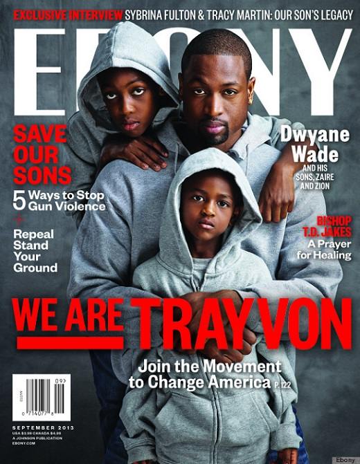 dwyane-wade-ebony-magazine-cover Dwyane Wade's Sons Pay Homage To Trayvon Martin On The Cover of Ebony Magazine (Photo)  