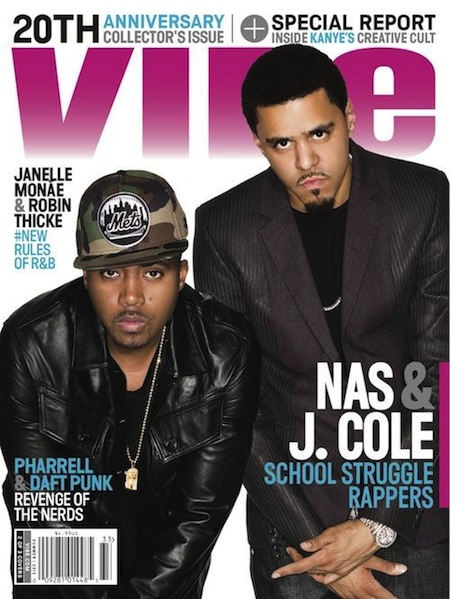 nas-j-cole-vibe-magazine-cover J.Cole & Mentor Nas Cover VIBE Magazines 20th Anniversary Issue (Photo) 