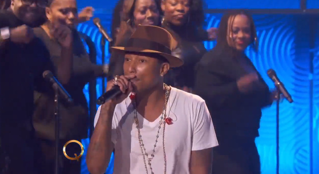 Pharrell-Williams-Performs-“Happy”-on-The-Queen-Latifah-Show Pharrell Performs "Happy" on the Queen Latifah Show (Video)  