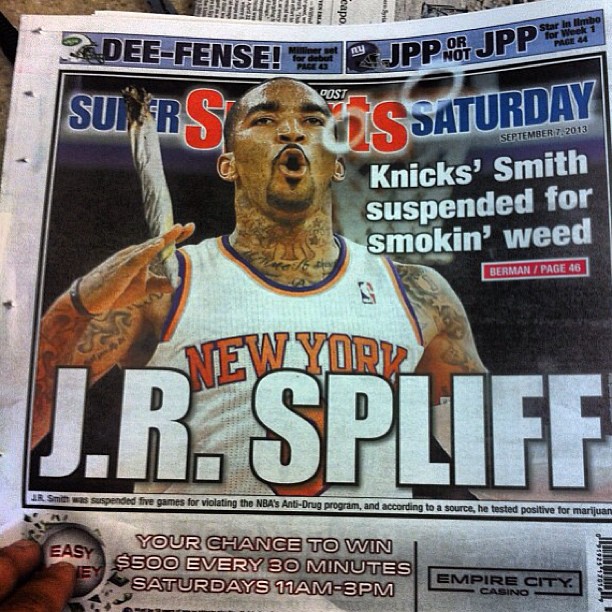 jr Knicks' Guard J.R. Smith Suspended 5 Games For Anti- Drug Violations 