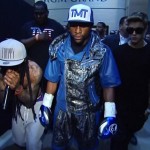 Lil Wayne & Justin Bieber Escort Floyd Mayweather To The Ring (Video)