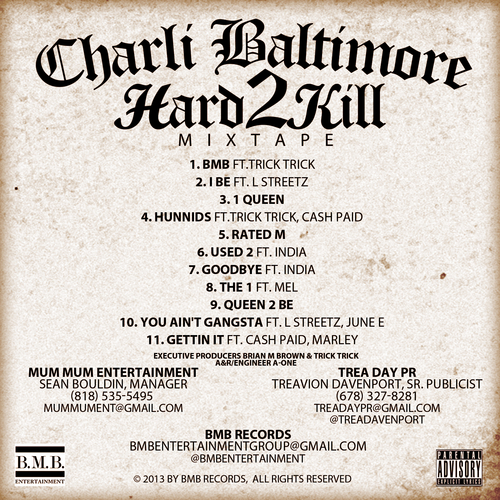 Charli_Baltimore_Hard_2_Kill-back-large Charli Baltimore - Hard 2 Kill (Mixtape)  