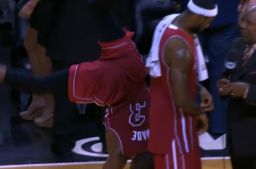 Dwyane Wade Pulls Off A Bosh On Lebron By Doing A Cartwheel During His Post Game Interview (Video)