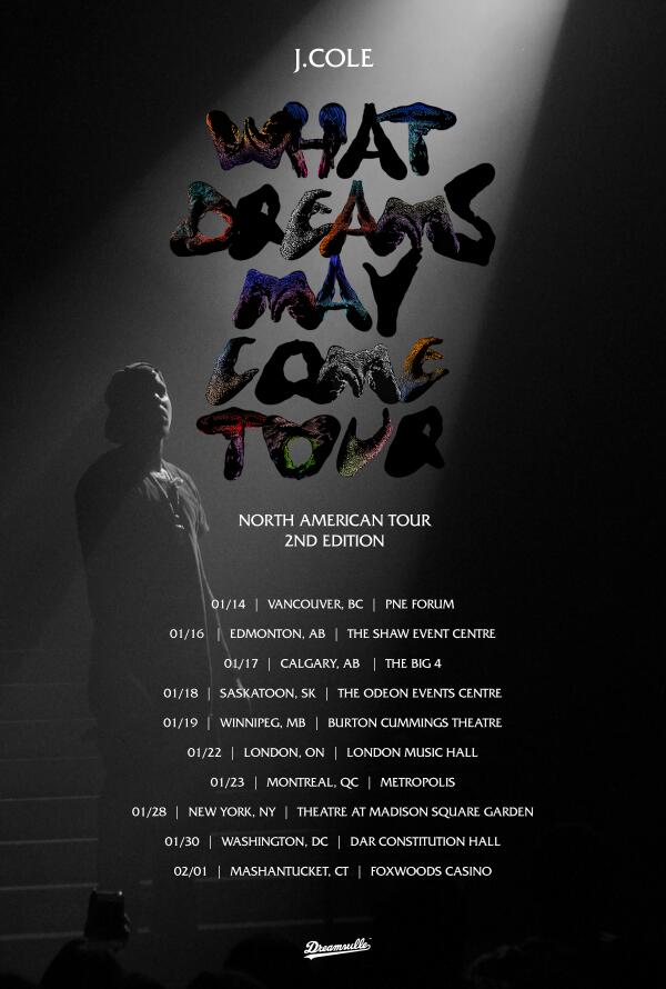 wdmcJCOLEnc J. Cole Announces New North American Tour Dates For “What Dreams May Come” Tour  