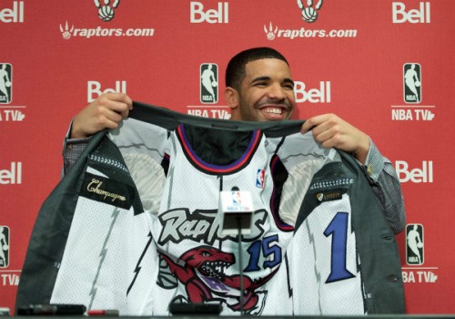 Drake_Drake_Night_Toronto_Raptors_-500x350 Drake Hosts "Drake Night" At Toronto Raptors Game  
