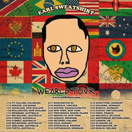 earlsweatshirt Earl Sweatshirt Announces Wearld Tour & Dates (2014)  