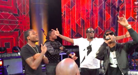 meekdiddyvideo Diddy & Ma$e Open Revolt TV Hollywood Studio (Video)  