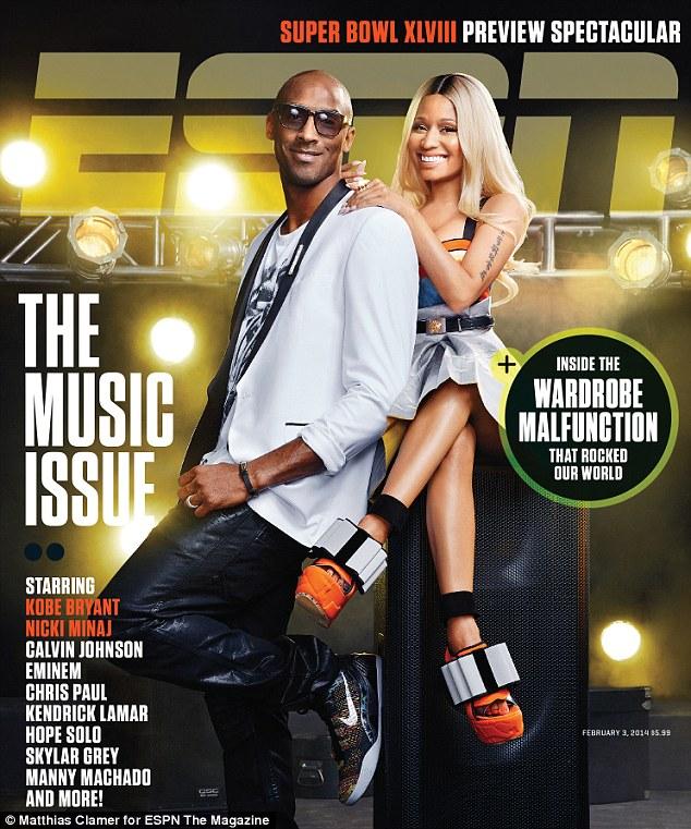 nicki-espn-cover-leak Beauty & The Beast: Kobe Bryant & Nicki Minaj Cover ESPN the Magazine "The Music Issue" (Photo)  