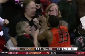 Oklahoma State Star Guard Marcus Smart Pushes a Texas Tech Fan (Video)