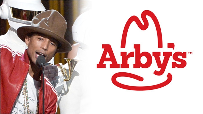arbys-pharell-hed-2014 Pharrell's Vivienne Westwood Hat Brought By Arby's For His 'One Hand To AnOTHER' Organaztion  