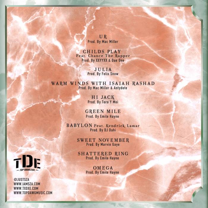 QSECuOj TDE's First Lady, SZA Unveils The Official Cover & Tracklist For Her 'Z' EP  