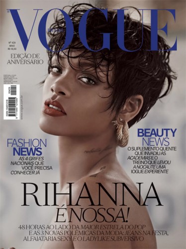 Rihanna_Vogue_Cover_2-374x500 Rihanna Goes Topless For Vogue Brasil (Photos)  