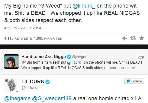 Game & Lil Durk Call A Truce With Some Help From G Weed