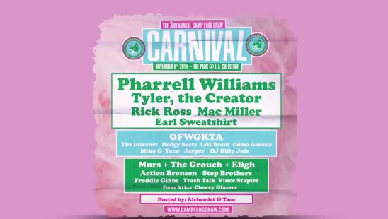 OFxCarnival2014 Odd Future's 2014 Camp Flog Gnaw Carnival Line-Up Revealed (Video)  