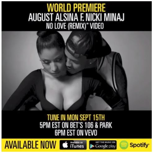 NikkiXAugust Watch August Alsina & Nicki Minaj Get Up Close And Personal In The Teaser For The Remix To 'No Love'!  