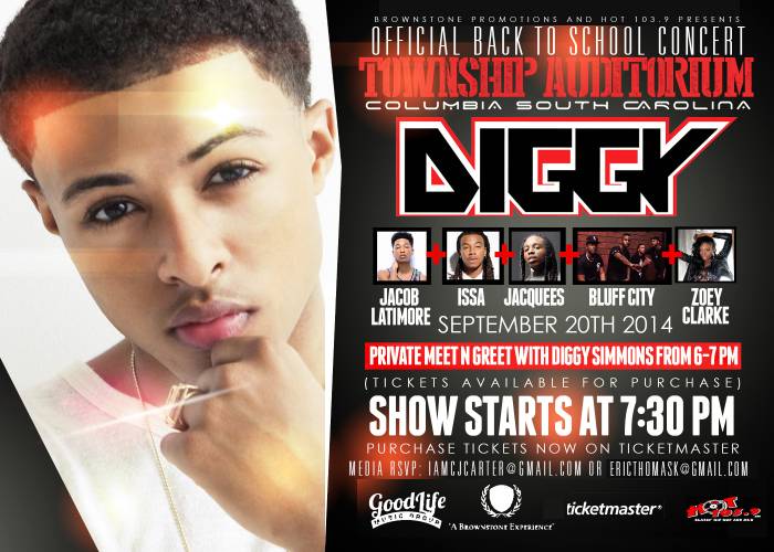 image Enter To Win 2 Tickets To See Diggy Simmons, Jacob Latimore, Issa, Jacquees & More In Columbia, SC (9-20-14)  