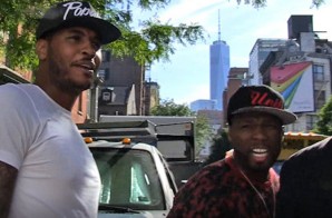 50 Cent Acts As Carmelo Anthony’s Bodyguard In NYC (Video)