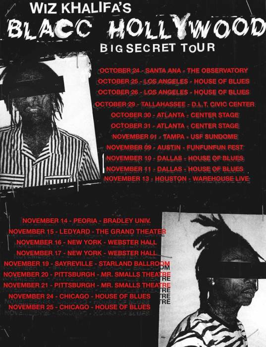 wiz-big-secret-tour Wiz Khalifa Announces His "Blacc Hollywood Big Secret Tour"  