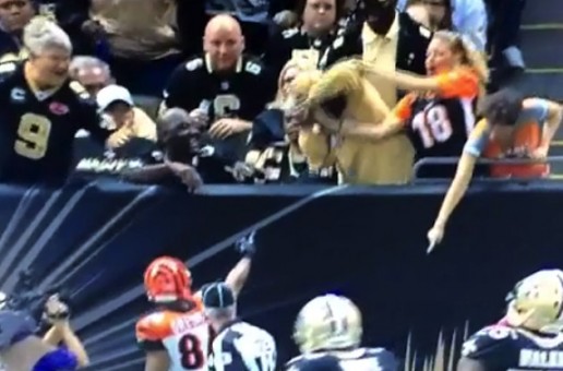 My Ball!: Saints Fan Rips Ball Away from Bengals Fan Who Had It Thrown to Her (Video)